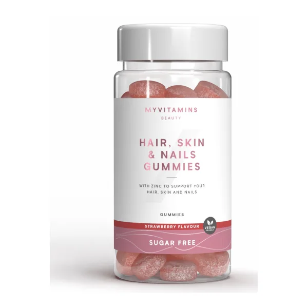 Haare, Haut und Nägel Fruchtgummis - 60 Gummies - 30Portionen - Sugar Free Strawberry