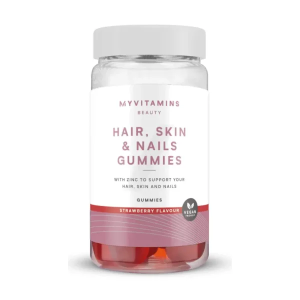 Haare, Haut und Nägel Fruchtgummis - 60 Gummies - 30Portionen - Strawberry (Vegan)